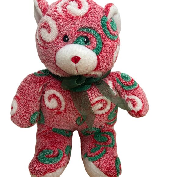 CANDY CANE COLORED TEDDY BEAR STUFFED ANIMAL 15 1/2" LONG - Picture 7 of 7